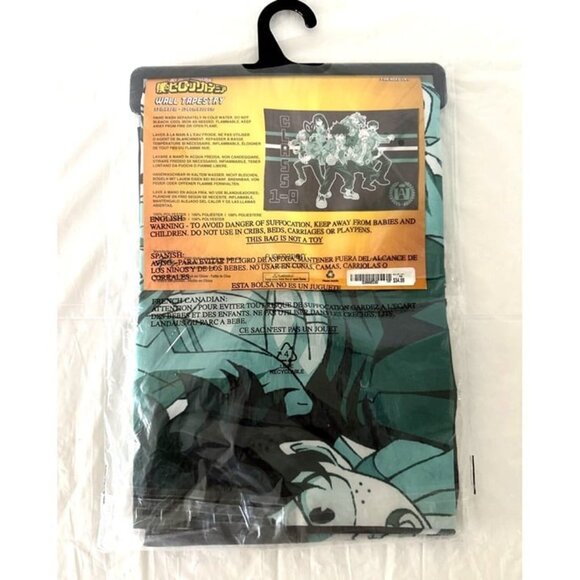 My Hero Academia Class 1A - Black Blue Green Wall Tapestry 53" x 81" NEW SEALED - Picture 3 of 7